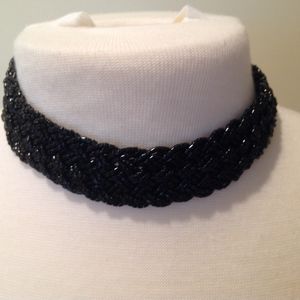 SOLD-Boho Hippie Gothic Black Beaded Choker